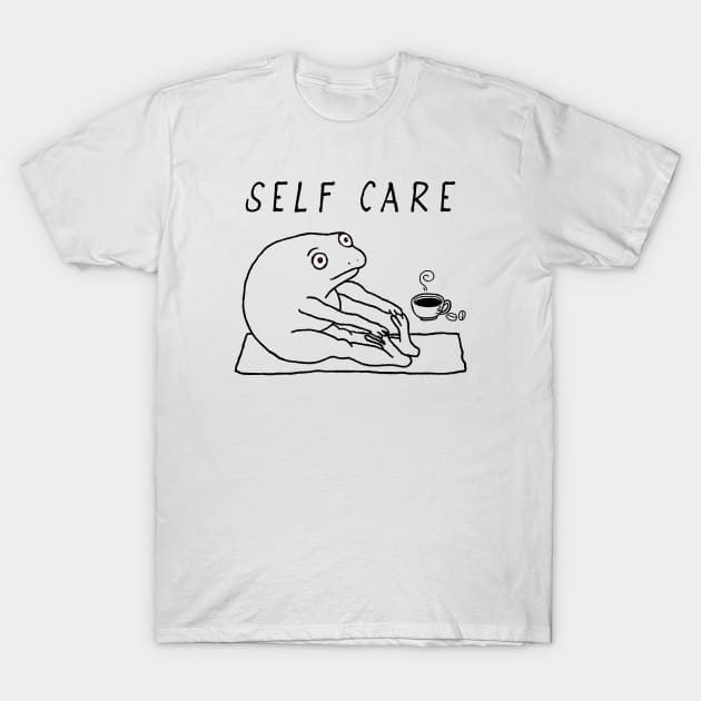 Funny Frog Self Care yoga T-Shirt by MasutaroOracle